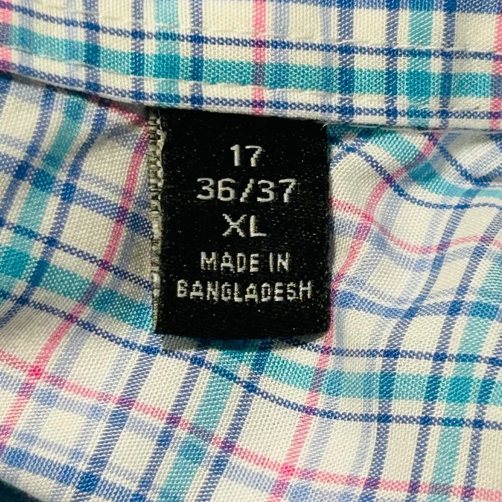Lauren Ralph Lauren XL Mens Dress Shirt Plaid Stretch Regular Fit‎ 17 36/37